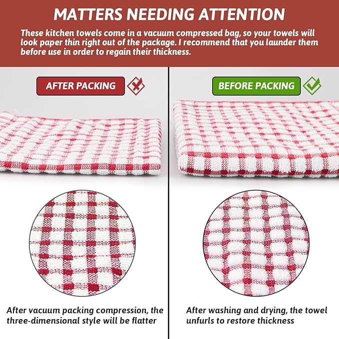 Nialnant 8 Pack Dish Cloths for Washing Dishes, Super Soft Kitchen Towels - Image 7