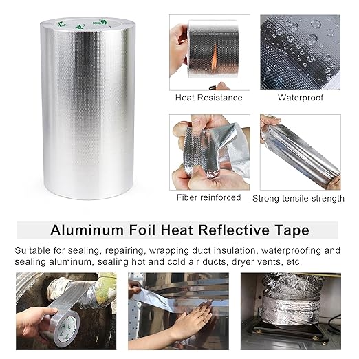 BOMEI PACK Adhesive Aluminum Foil Heat Shield Tape 1Pack 8inch x 66ft, Barrier - Image 4