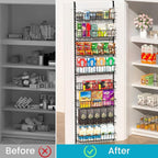 8-Tier Pantry Door Oragnizer, Over The Door Pantry Organizer Rack and Storage - Image 2