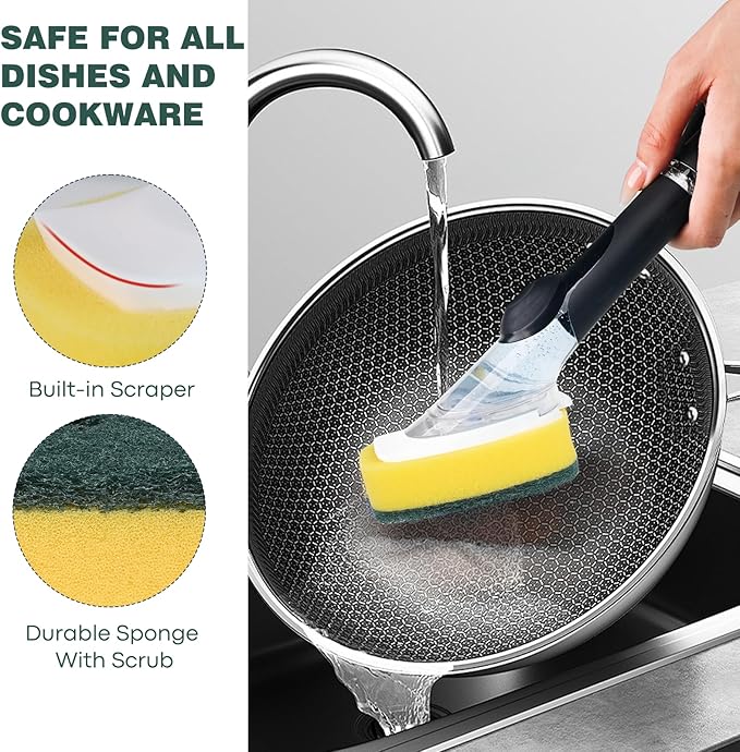 Sponge Brush Refills for OXO Dish Brush, 8 Pack Soap Dispensing Dish Refills - Image 3