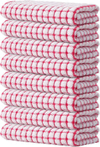 Kitinjoy Cotton 8 Pack Terry Kitchen Towels, 16 x 25 Inches Super Soft and by Kitinjoy