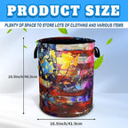 American Flag Laundry Basket Usa Flag Art Oxford Cloth Laundry Hamper - Image 3