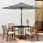 AreShark 7.5FT Patio Umbrella Table Market Umbrella with 6 Sturdy Ribs, Button Tilt/Crank, Heavy-Duty Outdoor Umbrellas for Pool, Deck, Garden and Backyard, Black & White Stripe - Image 2
