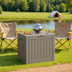 Patiowell 43 Gallon Resin Deck Box, Outdoor Storage Box for Patio Furniture, Deliveries, Pool Supplies,Waterproof and Lockable (Brown) - Image 6