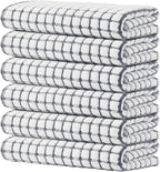 Kitinjoy Cotton 6 Pack Terry Kitchen Towels, 16 x 25 Inches Super Soft and by Kitinjoy