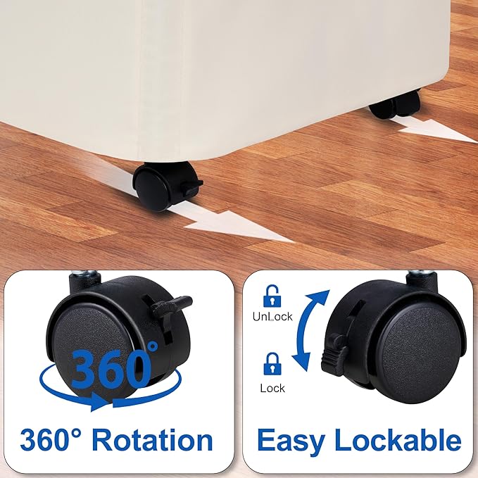 Slim Laundry Hamper with Lid and Wheels, Small Rolling Laundry Basket with - Image 4