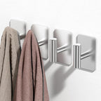 Silver Hooks for Hanging Heavy Duty, Wall Hooks for Shower, Waterproof & - Image 2