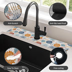 24" X 5.5" Kitchen Sink Splash Guard Faucet Mat Mandala Super Absorbent Fast - Image 4