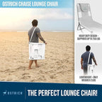 Ostrich 72 by 22 Inch Versatile Chaise Lounge Portable Reclining Lounger, Outdoor Patio, Beach, Lawn, Camping, or Pool Tanning Chair, White - Image 5