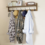 BAMEOS 35" L Wooden Coat Rack Wall Mount, Large Wall Coat Hooks - Image 8