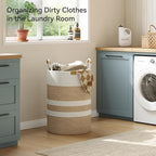 95L Striped Laundry Hamper - Image 2