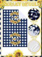 Bencailor 4 Pcs Sunflower Kitchen Towels Blue and White Floral Hand Dish Towels - Image 5
