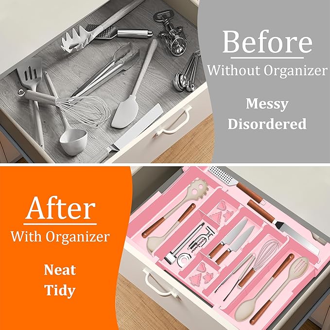 Large Utensil Drawer Organizer Expandable Silverware Organizer - Image 3