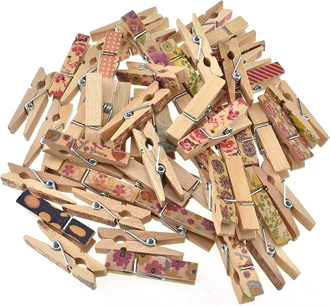 HAHIYO Colorful Painted Wooden Clothes Pins Clothespins Small Aviod Fall Apart by HAHIYO