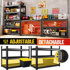 72" H Garage Shelving Heavy Duty Storage Shelves, Adjustable Metal Shelving Unit, Utility Garage Organizer Shelf for Basement, Pantry, Kitchen, Warehouse, Supermarket, 59" W x 19.7" D x 72" H - Image 5