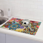 Colorful Flowers Dish Drying Mat - Image 2