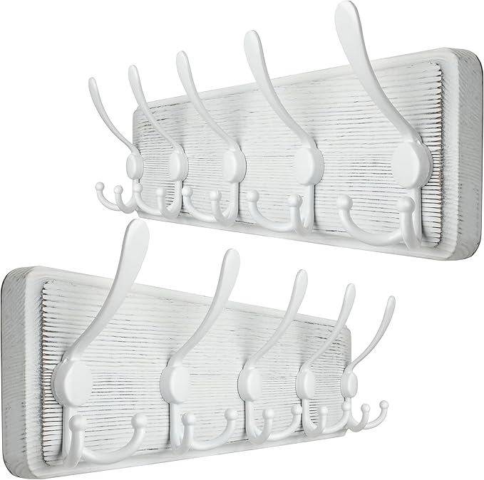 WEBI Coat Rack Wall Mounted, Wood Coat Hooks Wall Mount, Large Coat Hanger Wall by WEBI