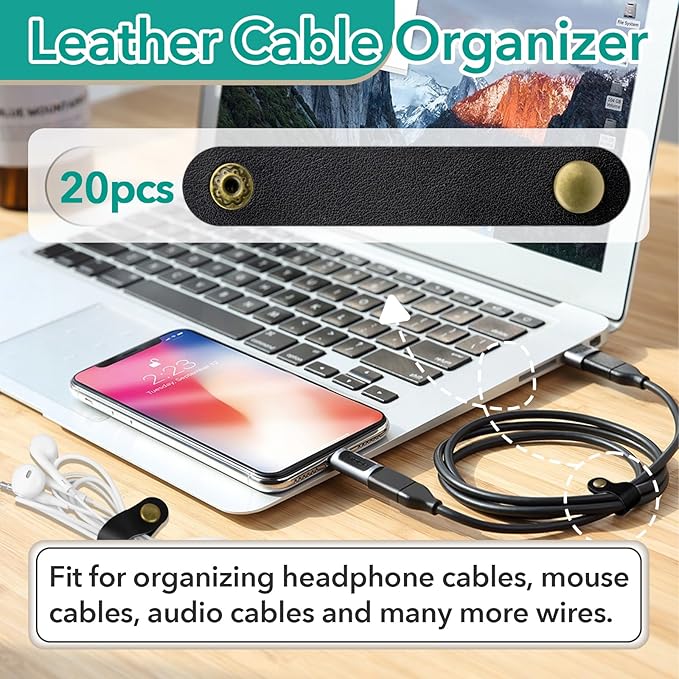 20 Pcs Leather Cord Organizer - Image 2