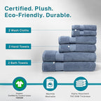 100% Organic Cotton Bath Towel Set | Bathroom Luxury Towel Set of 6 | GOTS - Image 3