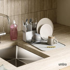 Umbra Sling Compact Dish Rack for Drying Dishes, Cutlery and More, Folds Away - Image 2