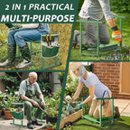 FLINTER Garden Kneelers Seat, Stable and Save Tip-Resistant Design 10.2" Wider Garden Kneeler and Seat with Handle, Heavy Duty Gardening Stool for Seniors, Gardening Weeding Bench for Parents - Green - Image 6