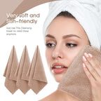 Syhood 12 Pieces Face Wash Cloth 12 x 12 in Makeup Remover Cloths Towel Coral - Image 2