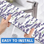 Watercolor Lavender Bunches Kitchen Sink Splash Guard Mat Absorbent Fast Drying - Image 6
