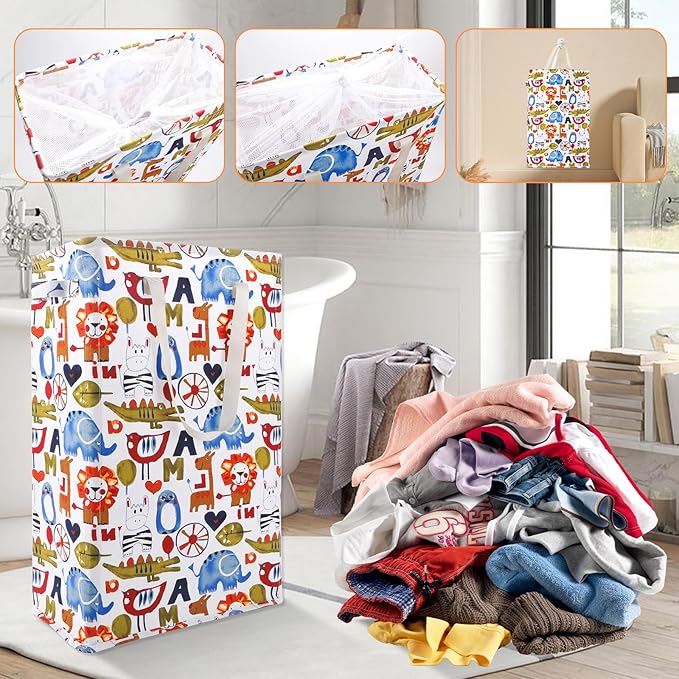 Odonata Slim Laundry Hamper Handles Collapsible Laundry Basket Thin Dirty - Image 7