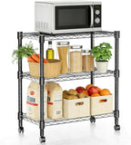 Xcity Storage Shelves, 3 Tier Heavy Duty Metal Shelving Unit with Wheels, 1050 LBS Capacity Adjustable Steel Wire Shelf Organizer for Pantry, Kitchen, Garage, 14" D x 24" W x 30" H, Black - Image 8