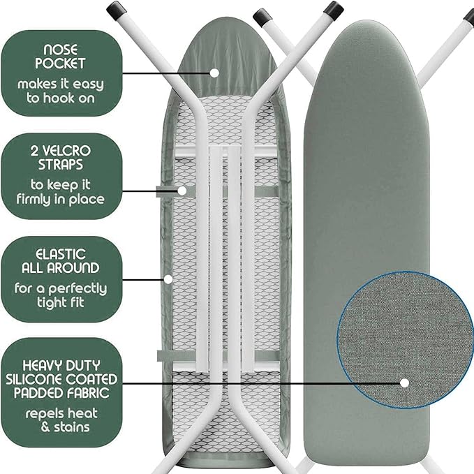 Hearth & Harbor Ironing Board Cover and Pad 15x54 Full Size, Thick Heavy Duty - Image 4