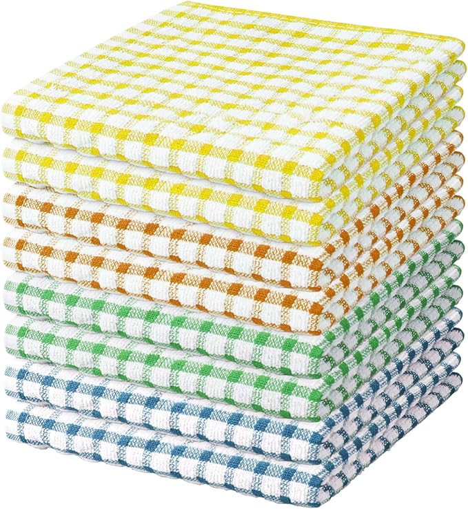 Nialnant 8 Pack Dish Cloths for Washing Dishes, 100% Cotton Reusable Cleaning by Nialnant