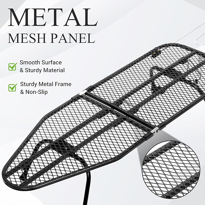 Metal Mesh Panel Tabletop Ironing Board | Foldable Iron Board | Heavy Duty - Image 3