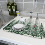 Winter Green Pine Tree Dish Drying Mat - Image 6