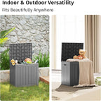 EAST OAK Outdoor Storage Box, 31 Gallon Deck Box Indoor and Outdoor Use, Waterproof Resin Storage Bin for Package Delivery, Patio Cushions, Gardening Tools, Lockable, UV Resistant, Grey - Image 7