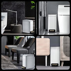 Small Bathroom Trash Can with Lid Soft Close-6L/1.6 Gal Slim Step Garbage - Image 6