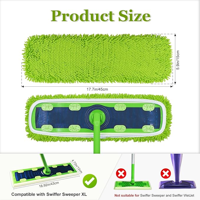 XL Mop Pads Compatible with Swiffer XL Sweeper, X-Large Dry Sweeping Cloths - Image 4