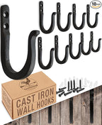 Railroad Spike Cast Iron Hooks Two Mounting Holes by MyFancyFarmhouse