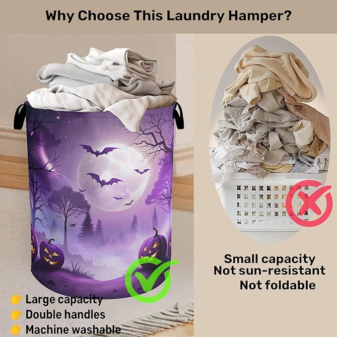 Pumpkin Party Foldable Laundry Hamper - Image 3