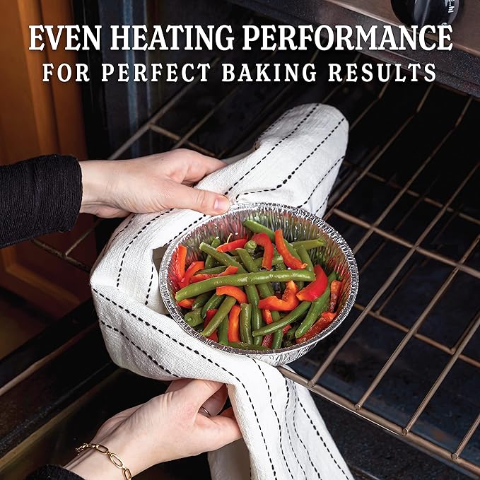 PLASTICPRO 6.5'' Inch Round Tin Foil Pans Disposable Aluminum, Freezer & Oven - Image 2