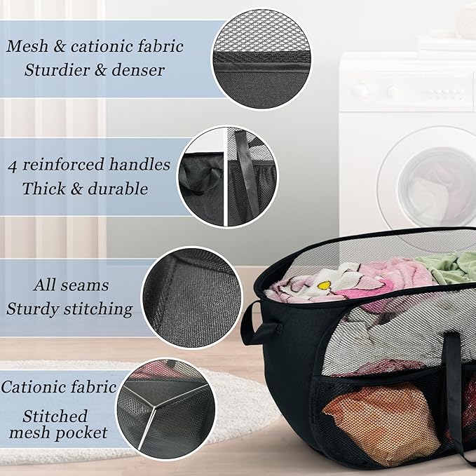100L Extra Large Mesh Pop Up Hamper - Image 2