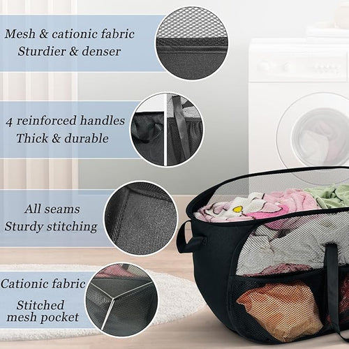 100L Extra Large Mesh Pop Up Hamper - Image 2