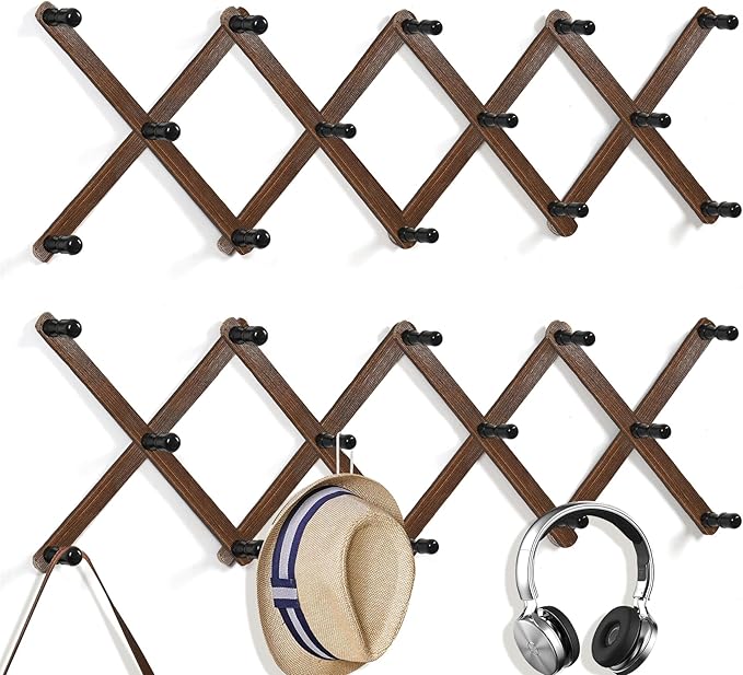 WGFKVAS 2 Pack Accordion Hat Rack by WGFKVAS