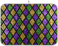 Mardi Gras Dish Drying Mat for Kitchen Gold Purple Green Buffalo Plaid by Wamika
