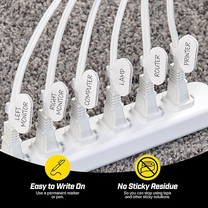 Cable Labels by Wrap-It Storage, Wire Labels, Cable Tags and Wire Tags - Image 2