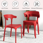 VECELO 4 Pack Plastic Stacking Chairs, Stackable Dining Chairs for Kitchen Restaurant Patio, Portable Indoor Outdoor Use, No Assembly Required, Red - Image 5
