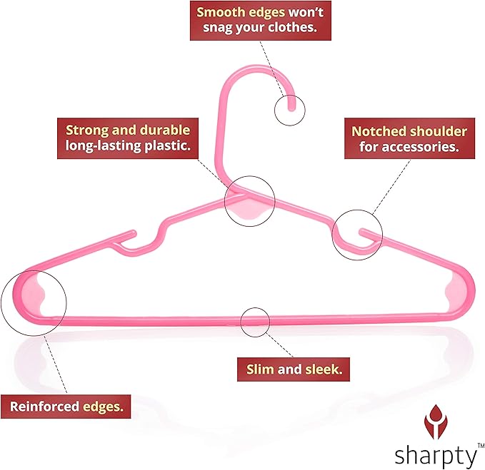 Sharpty Kids Plastic Hangers, Children's Hangers - Image 2
