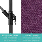 Best Choice Products 10ft Offset Cantilever Hanging Market Patio Umbrella, 8 Sturdy Ribs, Easy Adjustment - Amethyst Purple - Image 6