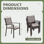 Flamaker Patio Chairs Textilene Outdoor Chairs Set of 6 Stackable Dining Chair for Backyard, Deck, Poolside (Grey) - Image 3