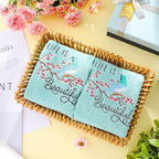 2 Pcs Bird Hand Towels Mint Green Bathroom Decor 14x29 Inch Embroidered 100% - Image 6