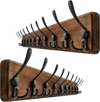 WEBI Coat Rack Wall Mount, 38 9/16" Long, 10 Hooks, Wood Coat Hooks Wall by WEBI